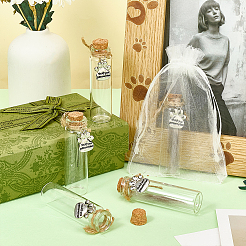 5 Stück Glasflasche mit Pfotenabdruck&nbsp;AJEW-FG00021