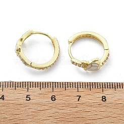 Micro ottone spianare zirconi Orecchini a cerchio&nbsp;EJEW-C136-01A-02