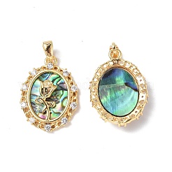 Pendentifs coquille d'ormeau / coquille de paua&nbsp;KK-P223-06G-02