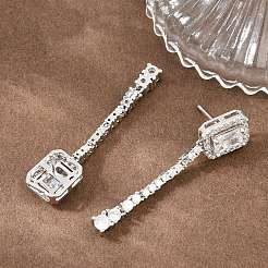 Boucles d'oreilles en laiton avec zircone cubique de micro pave&nbsp;KK-CBA8324-14P