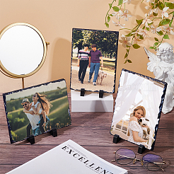 Sublimation leere Schiefertafel Stein Stein Fotorahmen&nbsp;DIY-WH0504-686B