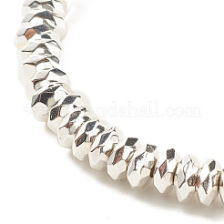 Bracelet extensible en hématite synthétique avec lettres initiales en perles acryliques&nbsp;BJEW-JB07960