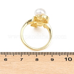 Fingerringe aus Messing mit Mikropavé-Kubikzirkonia für Damen&nbsp;RJEW-D340-02G-08
