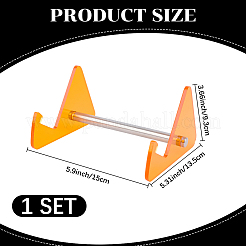 Présentoirs à clavier en acrylique à 1 niveau avec supports en fer plaqué platine&nbsp;ODIS-WH20015-06C-03