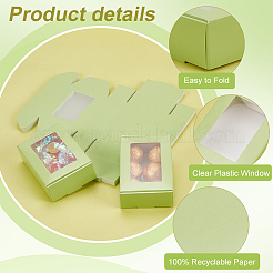 Caja de envío plegable de papel rectangular con ventana&nbsp;CON-WH0099-25A