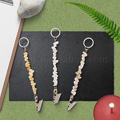 6pcs porte-clés en pierres précieuses naturelles&nbsp;KEYC-GF00001