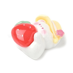 Cabochon in resina opaca a tema orso fragola&nbsp;CRES-D301-01E