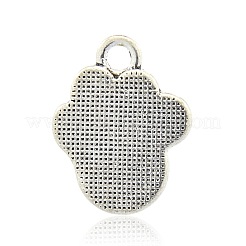 Antikem Silber-Legierung Schmelz Hund Pfotenabdruck Anhänger&nbsp;ENAM-M023-04