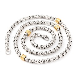 Collares de cadena de caja de acero inoxidable 304 para mujer&nbsp;NJEW-G140-03GP