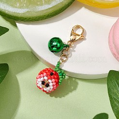 Colgante decorativo con cuentas de semillas de vidrio de manzana&nbsp;HJEW-MZ00125