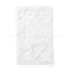 Pendentif rond plat et moulin à vent et flocon de neige et fleur et trèfle et pneu cabochon moules en silicone&nbsp;DIY-P059-08
