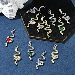 12 Stück 2-Farben-Rack-Plating-Legierung-Strass-Anhänger&nbsp;FIND-FS0003-70