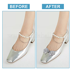 Schuhschmuck aus Glas mit Schleife aus Strass&nbsp;AJEW-WH0323-24B