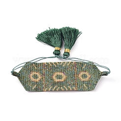 Braccialetti di perline intrecciati in perle di vetro regolabili&nbsp;BJEW-D442-23C