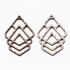 Grands pendentifs en bois creux non finis&nbsp;WOOD-N006-125