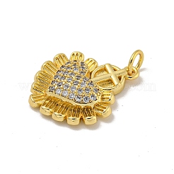 Pendentifs avec zircon cubiques à micro-pavés en laiton&nbsp;KK-N254-136B-G