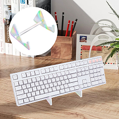 1-stufiger Acryl-Tastaturständer mit platinbeschichteten Eisenstützen&nbsp;ODIS-WH20015-06A-03