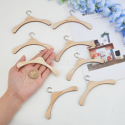 Porte-vêtements de poupée en bois avec cintre&nbsp;DIY-WH0496-59
