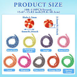 9 Stränge 9 Farben handgemachte Polymer-Ton-Perlen&nbsp;CLAY-TA0001-53