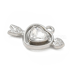 Pendentifs en alliage et strass en forme de cœur avec breloque flèche&nbsp;RB-CBA7D90-03P