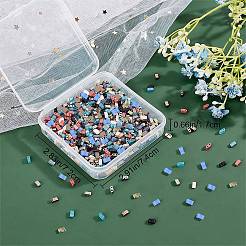 800pcs 8 Farben 2-Loch-Glasperlen&nbsp;SEED-CN0001-05