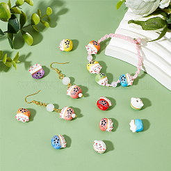 36 pièces de perles en porcelaine faites à la main de 9 couleurs&nbsp;PORC-OC0001-04