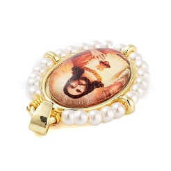 Pendentifs en laiton émaillé de placage de crémaillère&nbsp;X-KK-C056-07G-08