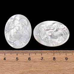 Cabochons sculptés en coquille blanche naturelle&nbsp;SHEL-G024-02C