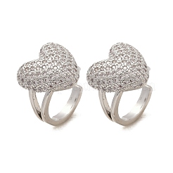 Boucles d'oreilles manchette en laiton zircon cubique transparent&nbsp;EJEW-Z111-03P-02