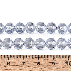 Perles rondes en verre transparent électroplaqué&nbsp;EGLA-T029-8mm-12T-07