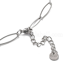Anlaufgeschützte Halskette aus 304 Edelstahl mit Pferdeaugen-Gliederkette&nbsp;NJEW-D045-07P