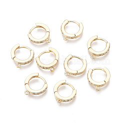 Messing Micro Pave Zirkonia Huggie Creolen Zubehör&nbsp;KK-T063-012-NF