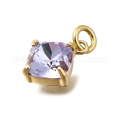 Rhombus Messing mit Glasanhängern&nbsp;KK-G525-02G-01