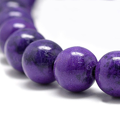 Chapelets de perle en jade d'un océan blanc synthétique&nbsp;G-S254-6mm-B03