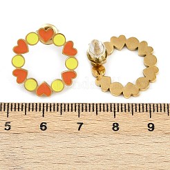 Boucles d'oreilles à tige en acier inoxydable 304 et émail&nbsp;EJEW-K268-18G
