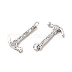 Pendenti per utensili in ottone placcato a cremagliera con micro pavé di zirconi cubici&nbsp;KK-I699-15P