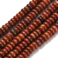 Natürliche rote Jaspis Perlen Stränge&nbsp;G-Z110-B12-2x4mm