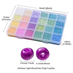 312 g 24 Farbe 8/0 Backfarbe Glas Saatperlen&nbsp;SEED-YW0002-14
