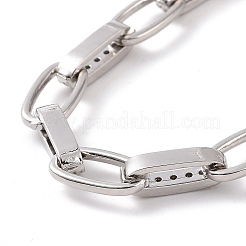 Bracelet chaîne à maillons ovales avec oxyde de zirconium transparent&nbsp;BJEW-E015-01P
