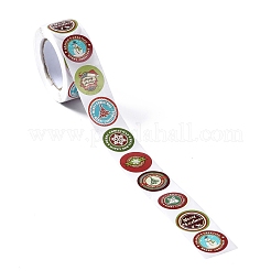 Rolle mit 8 selbstklebenden Papieraufklebern mit runden Punkten und Mustern&nbsp;LS-DIY-A042-01H