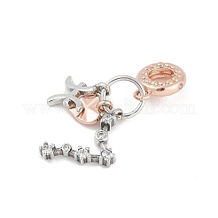 Pendenti in ottone con perline europee in zirconia cubica&nbsp;KK-Q015-01B
