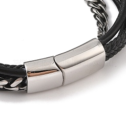 Bracciali multifilo in microfibra intrecciata&nbsp;BJEW-B096-08B