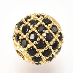 Abalorios de latón con pavé de circonitas&nbsp;ZIRC-Q013-10mm-143G
