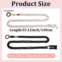 2 ceinture à chaîne en coton tissé à la main&nbsp;AJEW-CP0010-56B