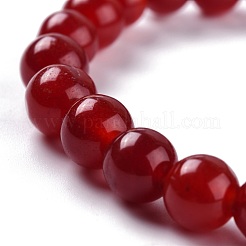 Cuentas de jade natural teñidas pulseras elásticas&nbsp;BJEW-J183-B-01