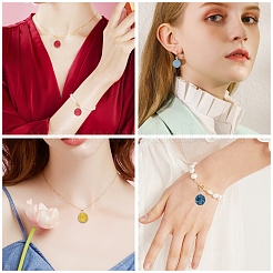 20 pièces 10 couleurs plaquent des pendentifs en résine druzy&nbsp;RESI-SC0001-56LG