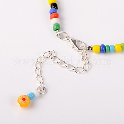 Handgemachte Millefiori Glasperlen Fußkettchen&nbsp;X-AJEW-AN00028