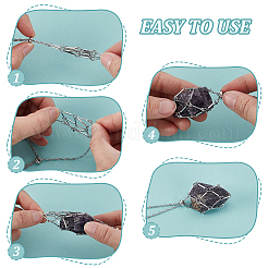 6 stücke 6 arten 304 edelstahl macrame beutel leere stein halter halskette machen&nbsp;NJEW-GA00003