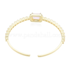 Bracelet manchette ouvert rectangle zircone cubique&nbsp;BJEW-G651-05G