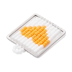 Handgefertigtes Quadrat aus Glasperlen mit herzförmigen Anhängern&nbsp;PALLOY-MZ00928-04